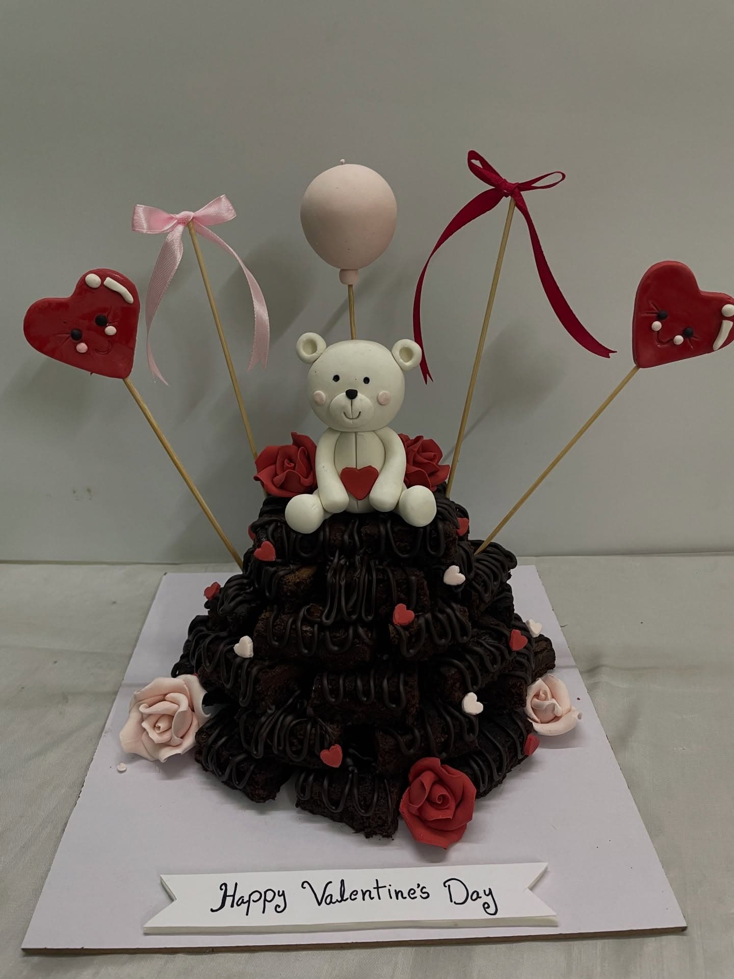 Brownies decorated for Valentine's Day